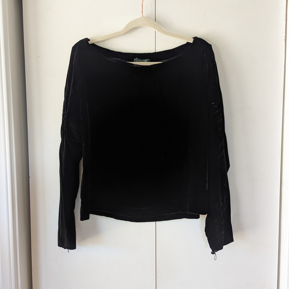 J. Crew Black Velvet Blouse